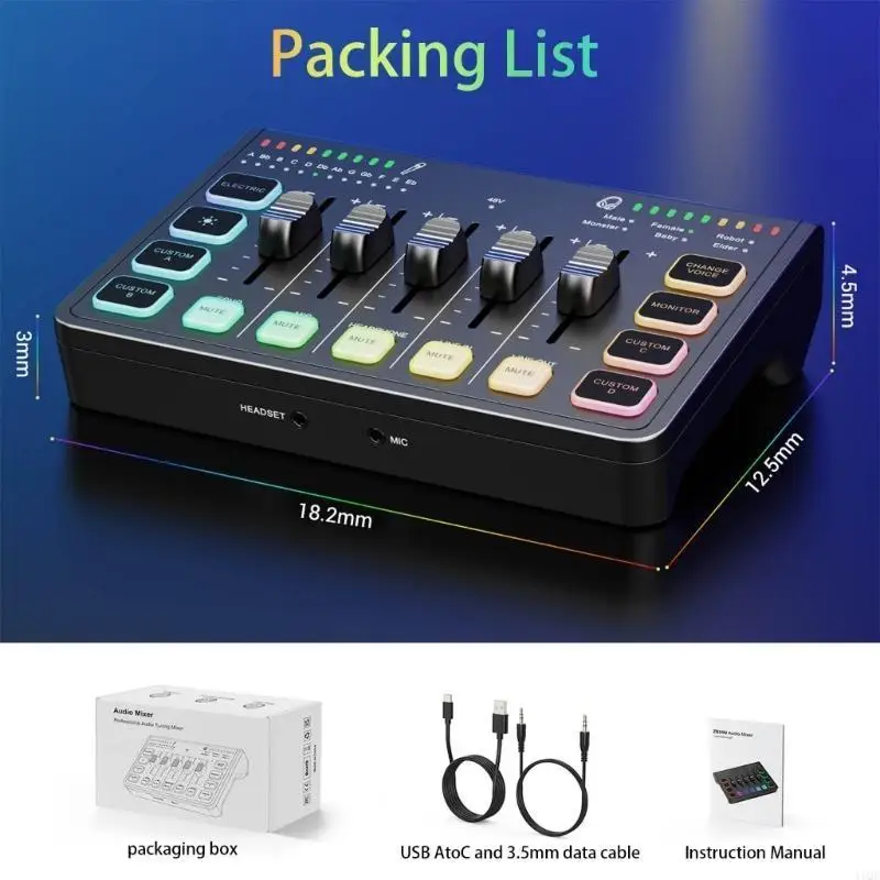 

2025 New Thin Transportable USB Sound Card Multiple Connection Preferences For Homestudio