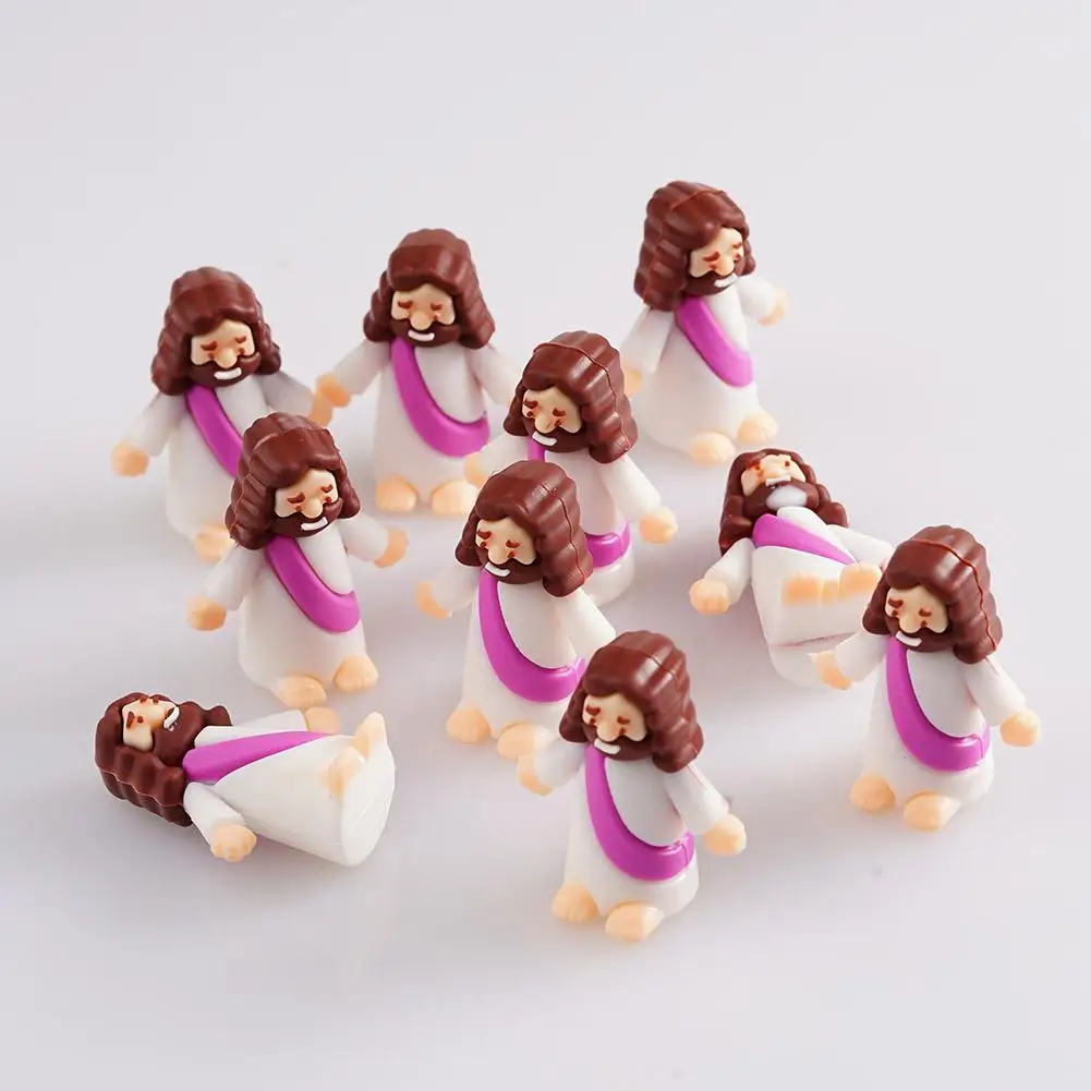 24/50/60pcs Mini Jesus Statue Easter Decoration Jesus Toys Baby Jesus Figure Christ Religious Savior Jesus Doll Easter Supplies