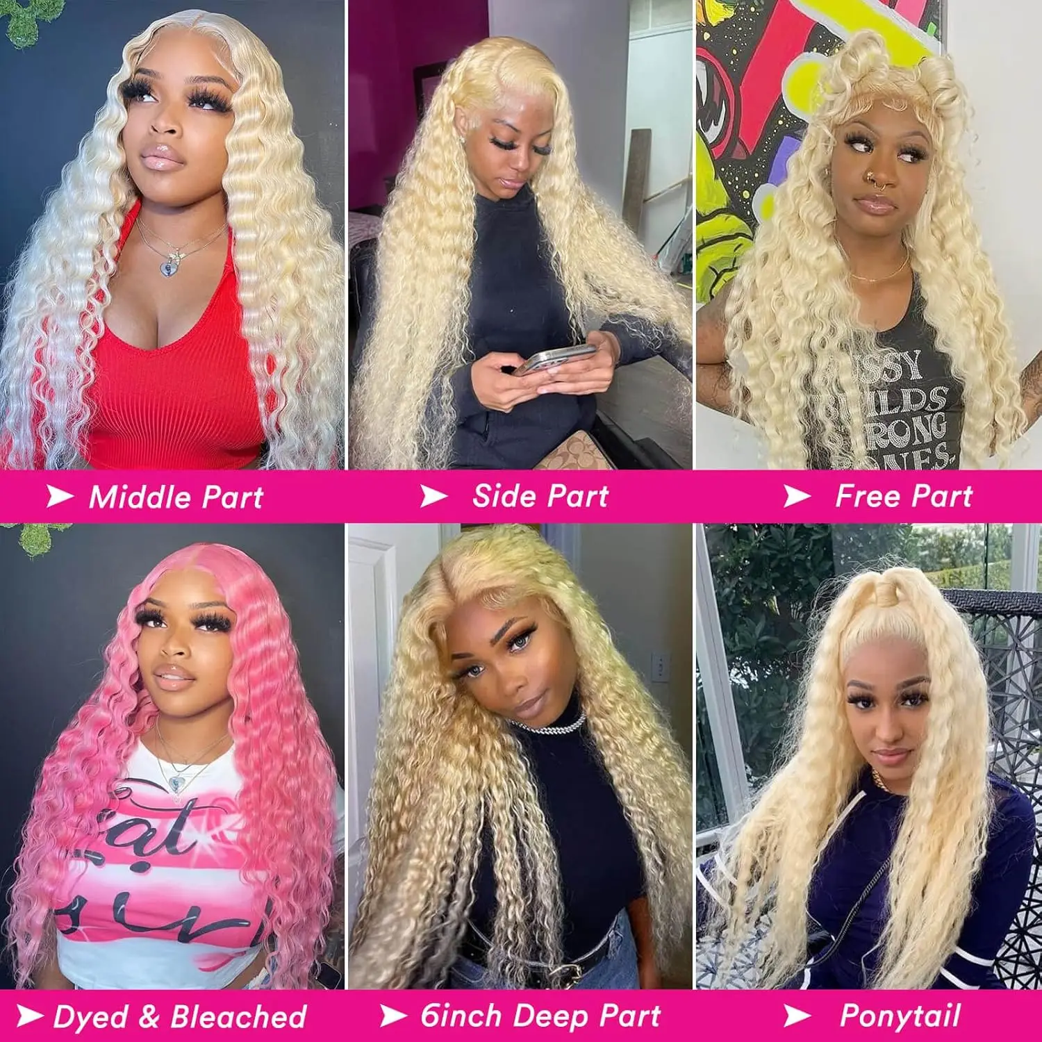 13x4 Transparent Lace Front Wigs Human Hair 613 Lace Front Wig Human Hair Deep Wave Frontal Wigs for Women