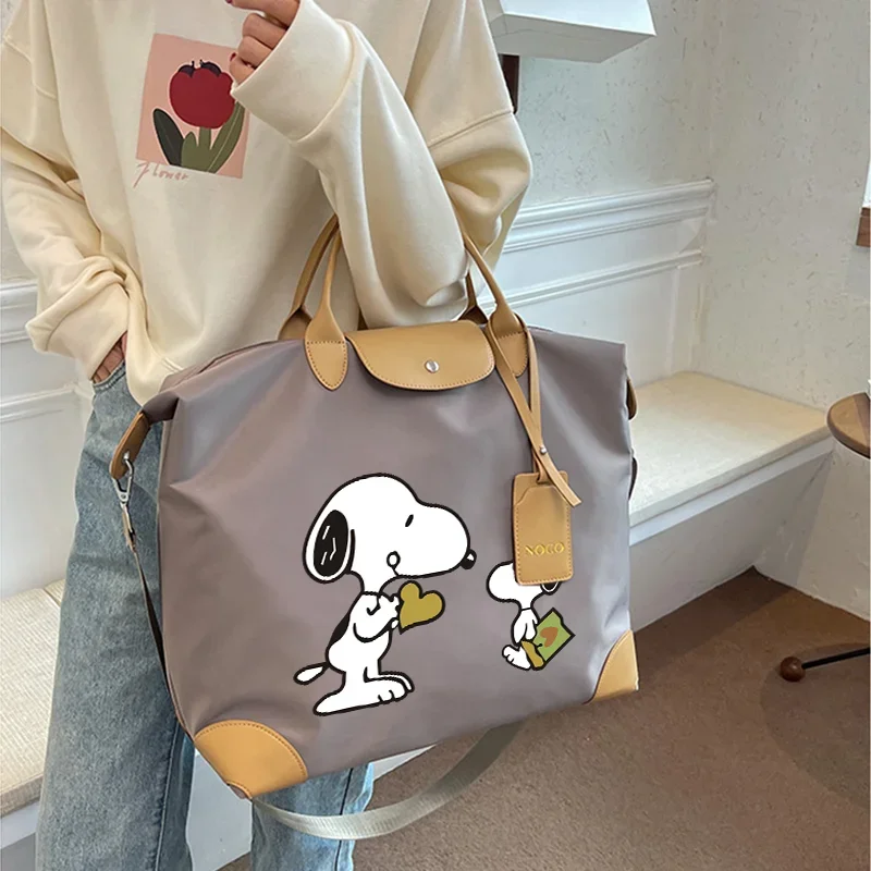 New Snoopy Tote Bags Travel Portable Handbag Luggage Binding Bags Packaging Bags Anime Figure Shoulder Strap Pack Women Men Gift