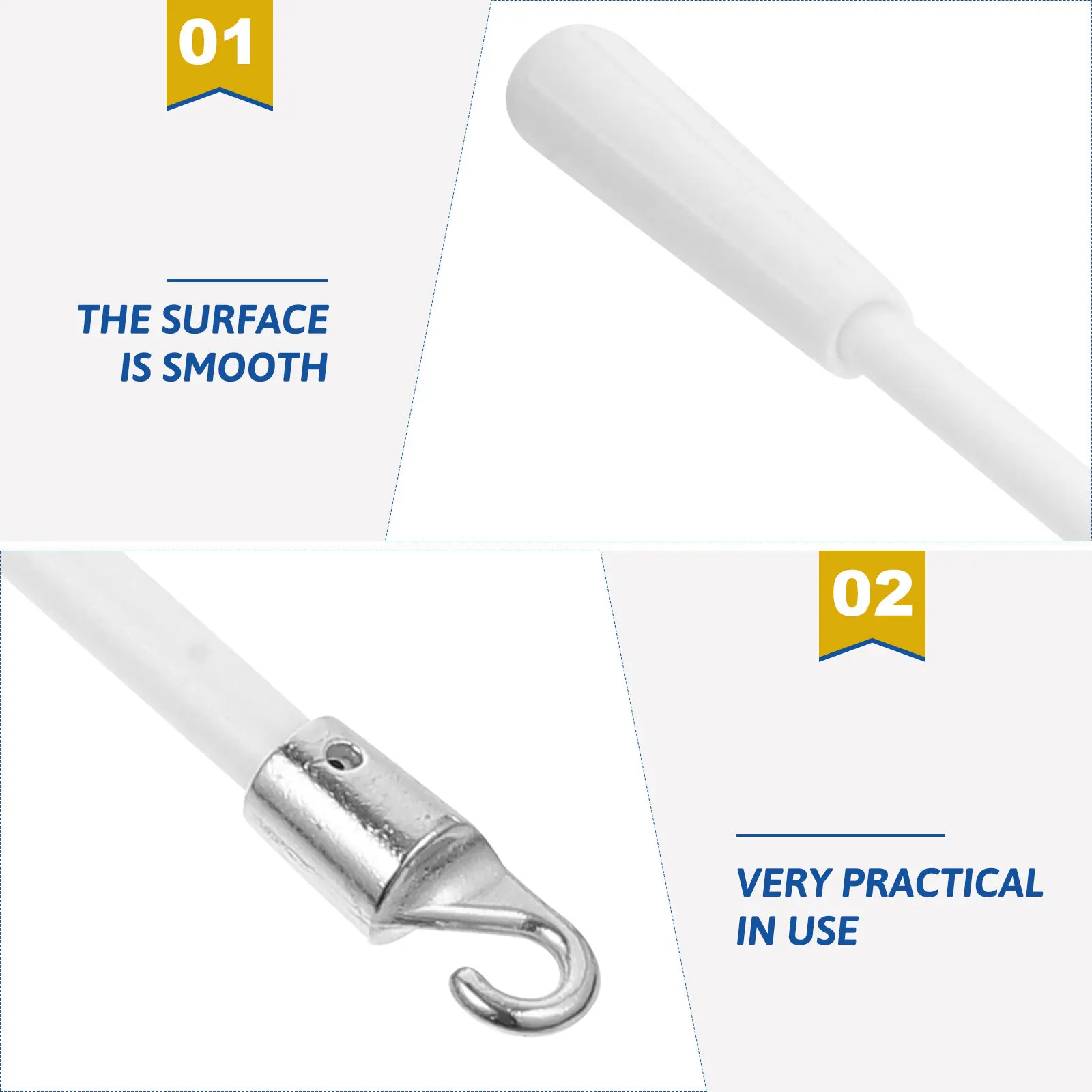 2Pcs Premium Fiberglass Blind Wand for Window Blinds Replacement Tilt Rod Easy Pull Operation Strong Deformation Resistant