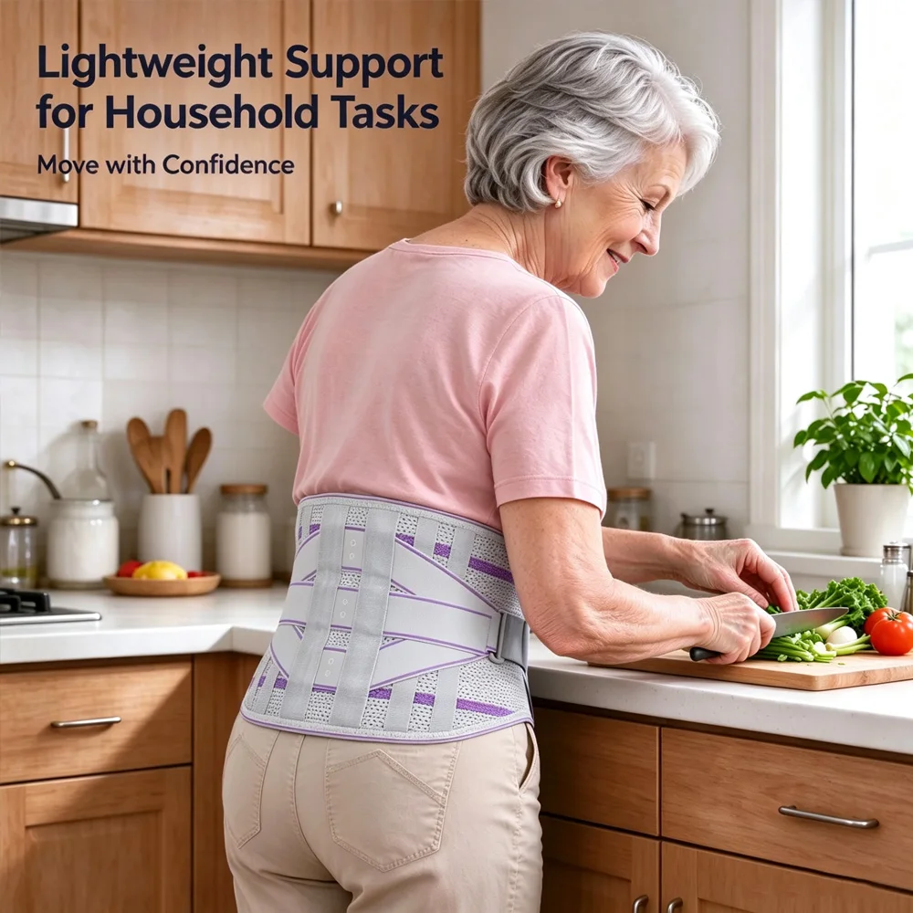 Breathable Lumbar Support Belt for Elderly Men & Women, Lower Back Brace for Seniors, Walking Stair Climbing Daily Activities