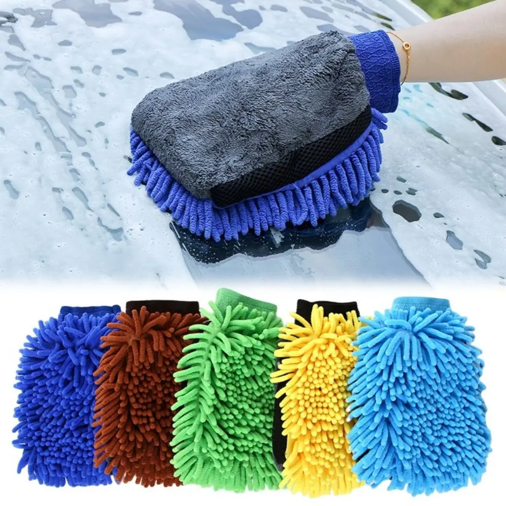 

Soft Car Wash Glove Thicken Anti-scratch Cleaning Glove Double-faced Chenille Car Wax Detailing Brush Car Wash