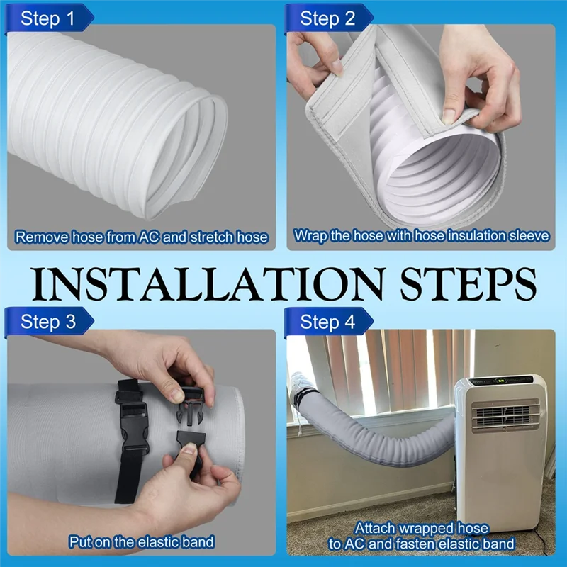 

Portable AC Hose Protector Portable AC Window Vent Kit Air Conditioner Hose Cover-A77G