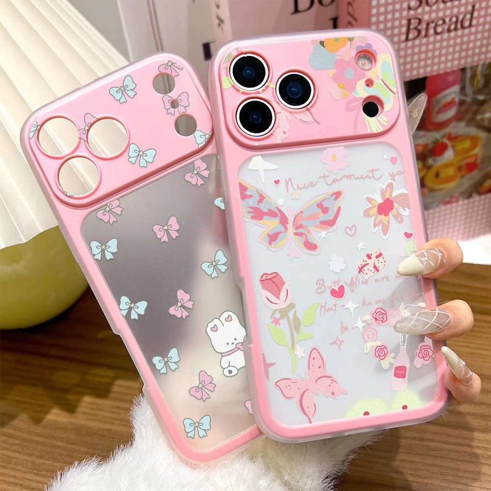 Чехол для телефона 2-в-1 для iPhone 17 Pro Max, iPhone 17 Air, 16, 15, 14, 13. Мгновенно превращает в 17. Прозрачный акриловый мягкий чехол с розовым бантом.