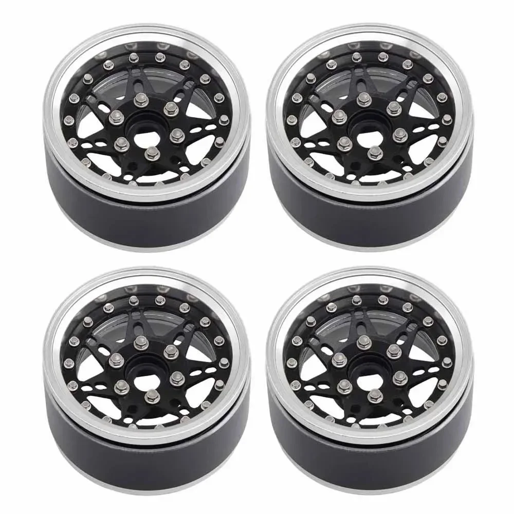 

Комплект из 4 алюминиевых дисков 1.9 дюйма с бедлоком и регулируемым вылетом для радиоуправляемых краулеров 1/10: TRX4, TRX6, SCX10, GEN7, GEN8, D90