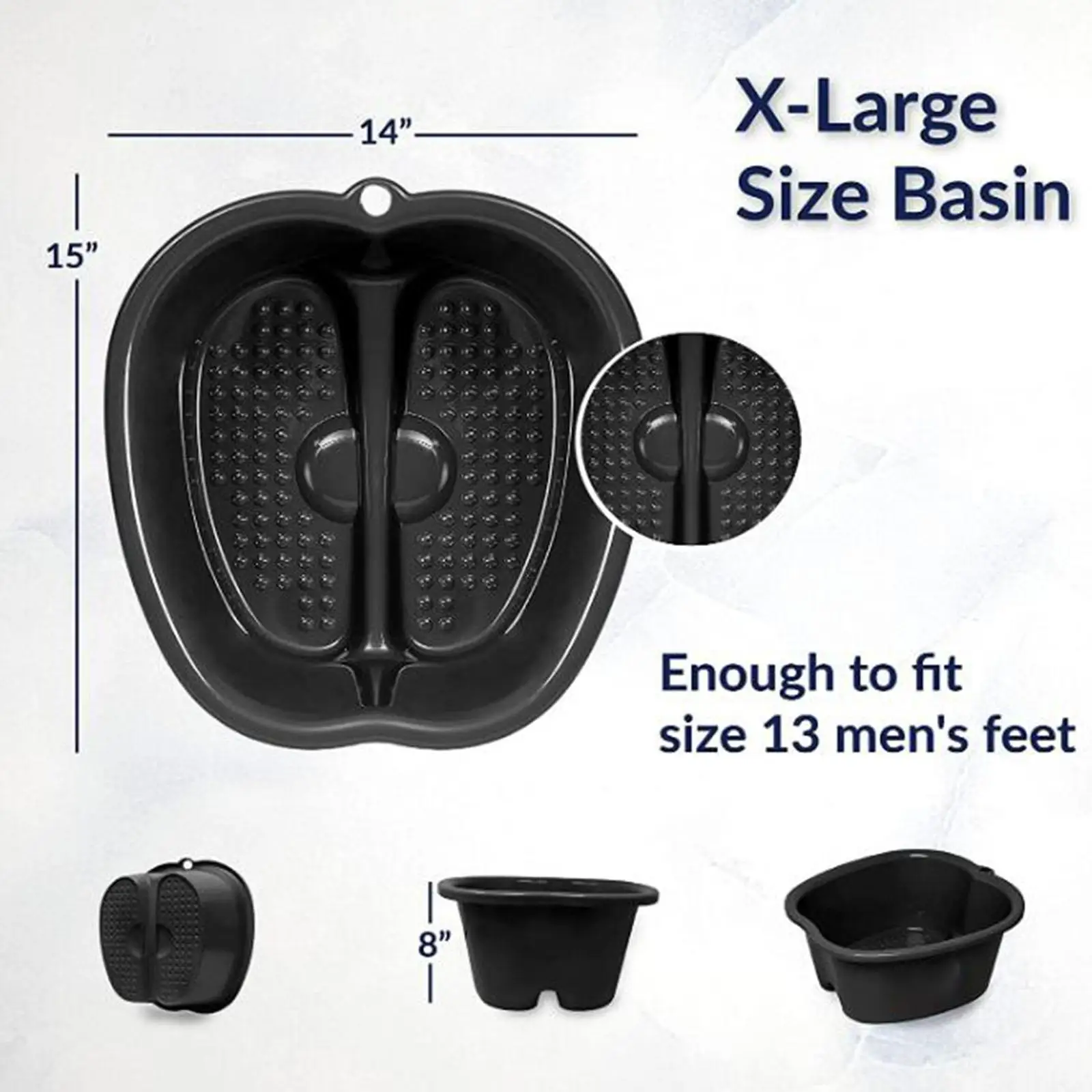 Plastic Foot Tub Bucket Lightweight Large Capacity Soaking Bath Basin for Home Foot Care Routine