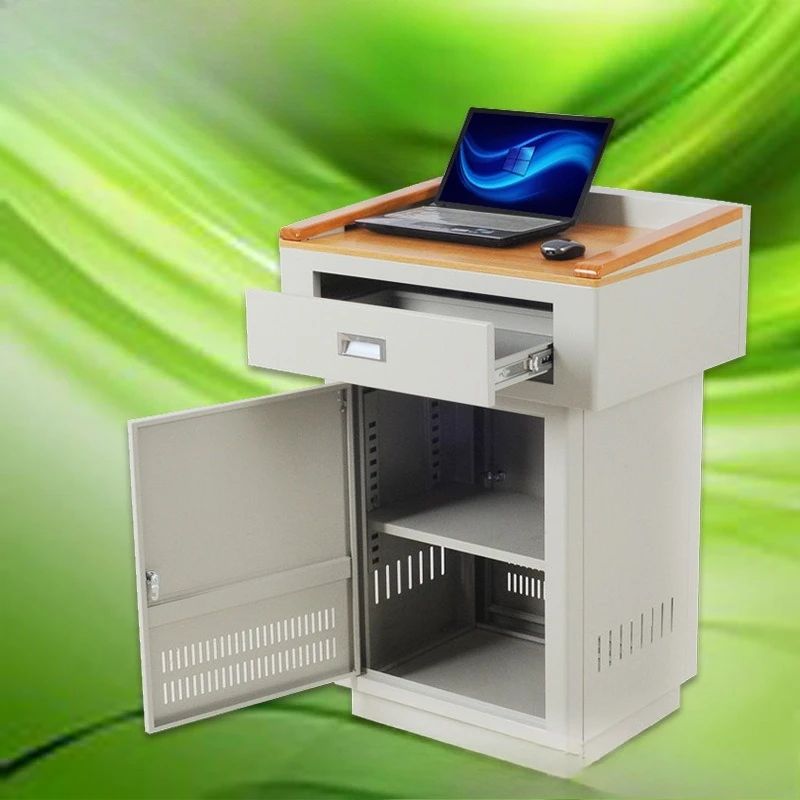 Мультимедийный подиум Умный класс Учебная школа Подиум с центральным управлением Стальной компьютерный перекидной подиум