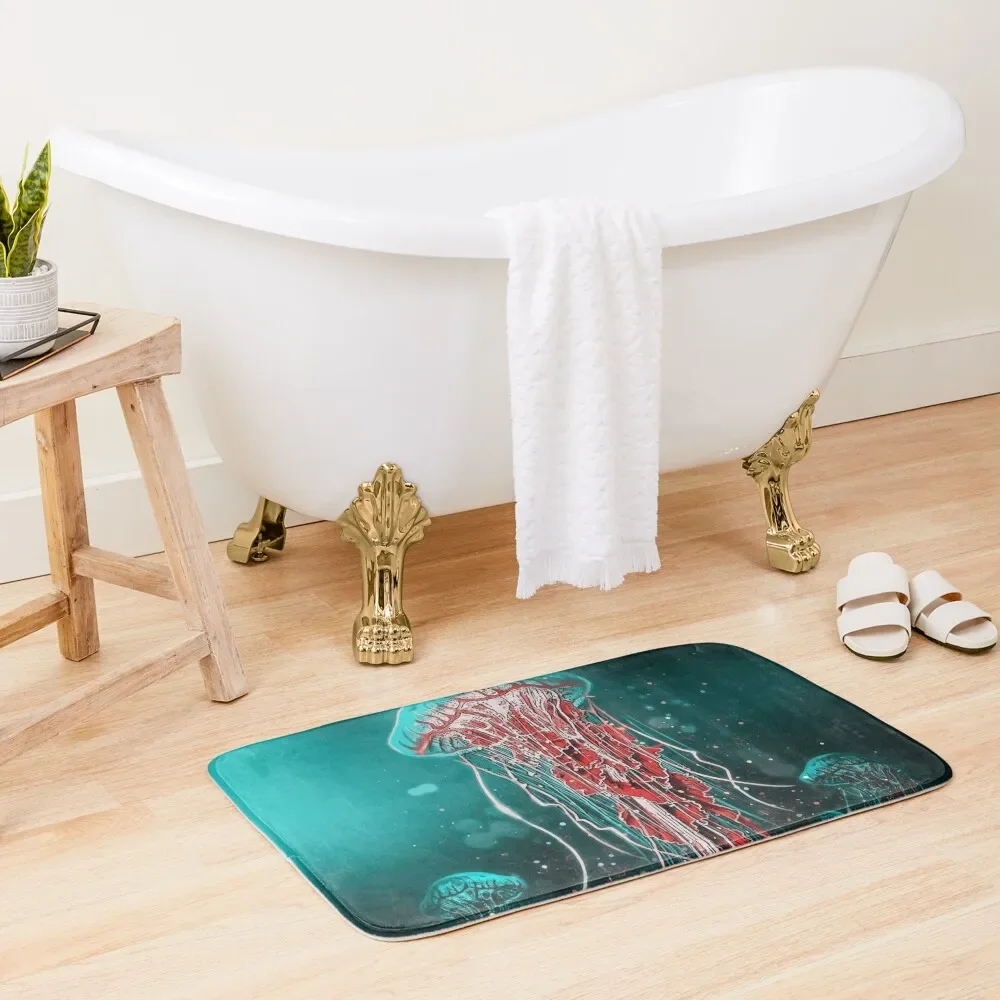 

Sacred ocean animal Jellyfish Bath Mat Foot Bathroom Bathtub Anti Slip Room Carpet DoorFor Entrance Door Mat