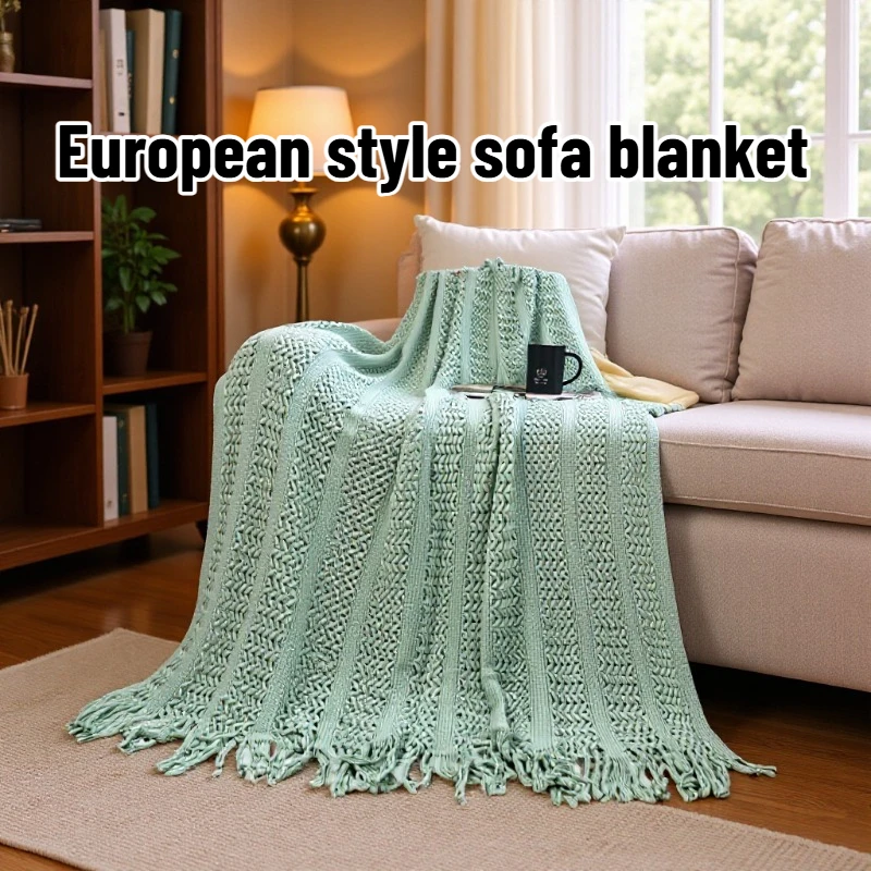 

Роскошный плед из искусственного меха в европейском стиле, однотонное покрывало для дивана, кровати, накидка на кушетку, одеяло для сна и кондиционирования, декор для дома