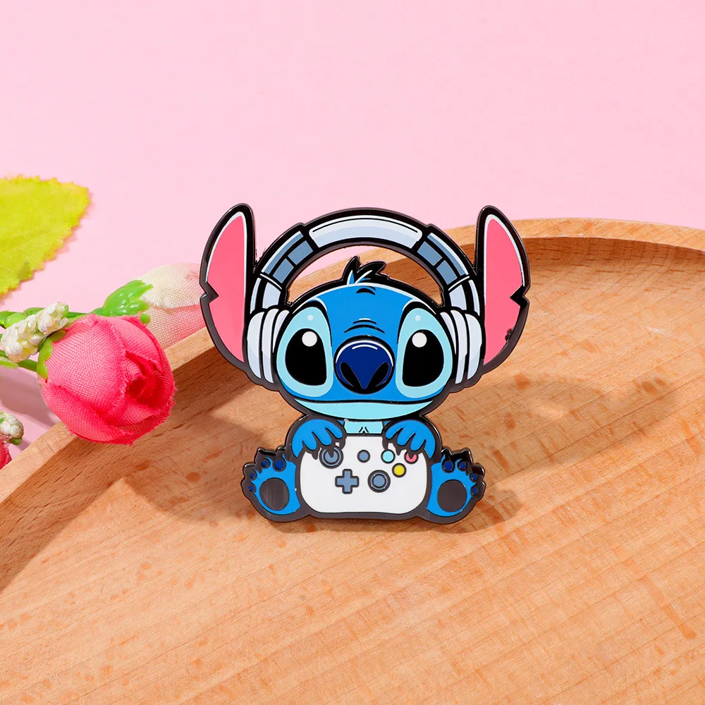 ديزني الكرتون غرزة لطيف المينا بروش التلبيب دبوس الملابس على ظهره شارة اكسسوارات مجوهرات هدايا