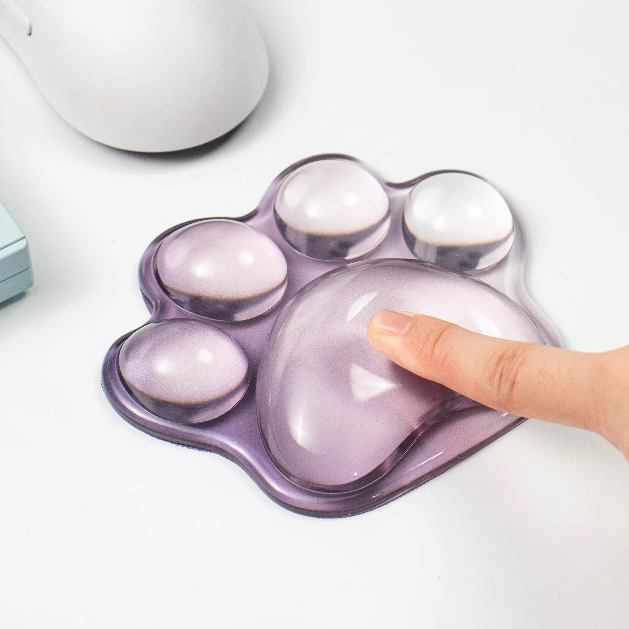 وسادة دعم مريحة لمسند المعصم من السيليكون على شكل فأر كات باو وسادة يد ناعمة لتخفيف آلام الألعاب والكمبيوتر المكتبي والكمبيوتر المحمول