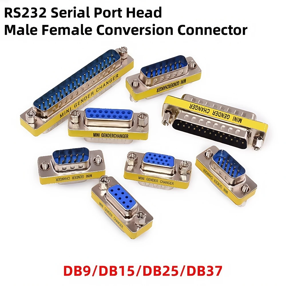 

2PCS DB9 DB15 DB25 DB37 RS232 Serial Port Conversion Connector Male to Female/Male to Male/Female to Female DB 9 15 25 37 Pin