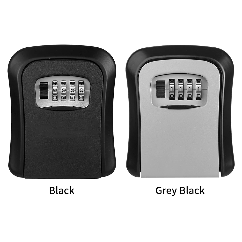 4 Digit Combination Code Lock Secret Key Safe Box Wall Mounted Anti Theft Key Case Home Waterproof Office Safety Storage Case