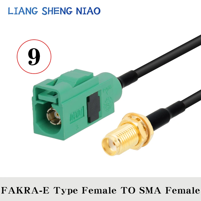 Fakra E Male/Female RG174 Coaxial Cable for Car Satellite Radio GSM Cellular Phone 50Ohm for Car Telematics Extension Cable