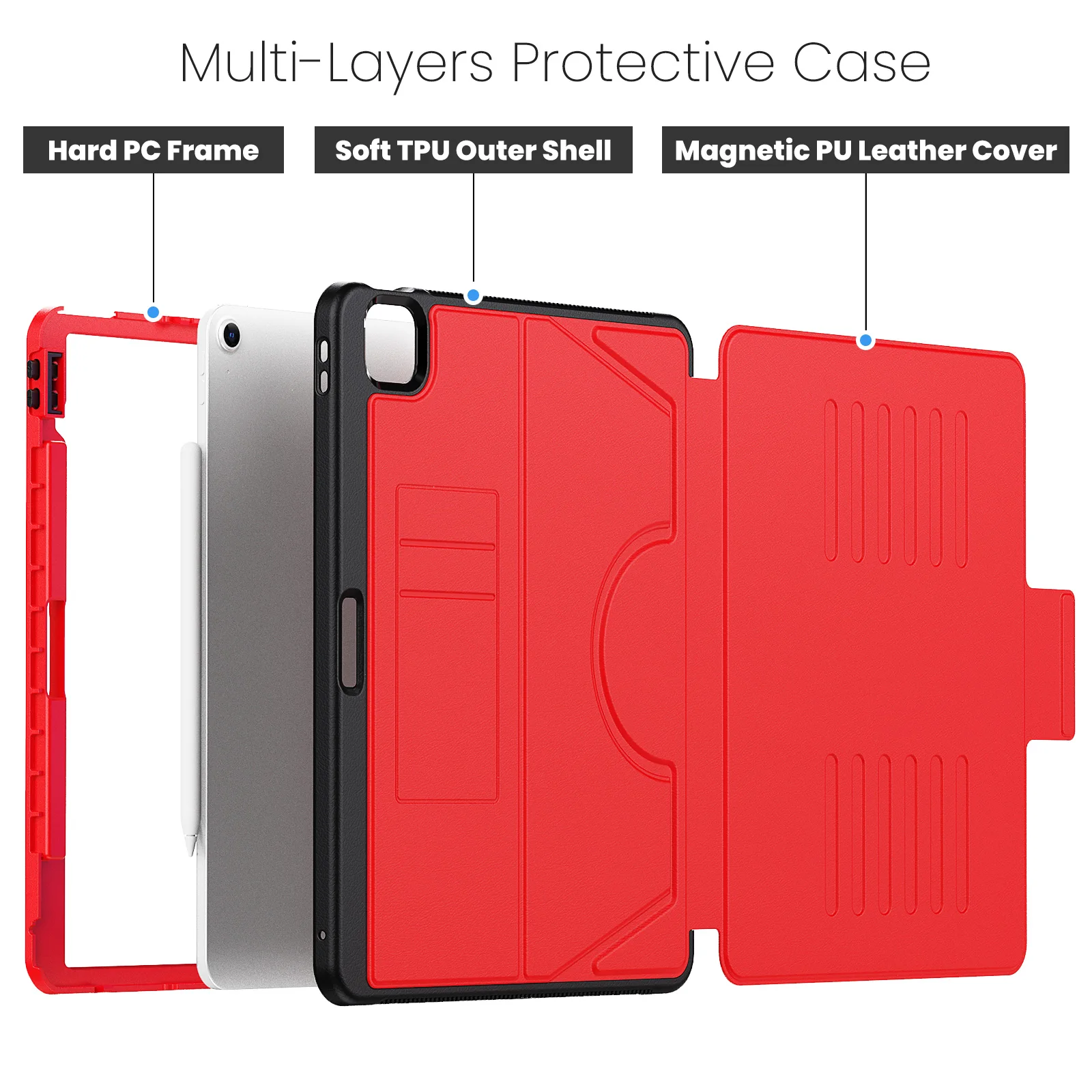 Business Style Case for iPad Pro 13 M4 2024 M5 2025 A3359 A3360 A2926 A3007 13 inch PU Leather Protective Magnetic Tablet Cover