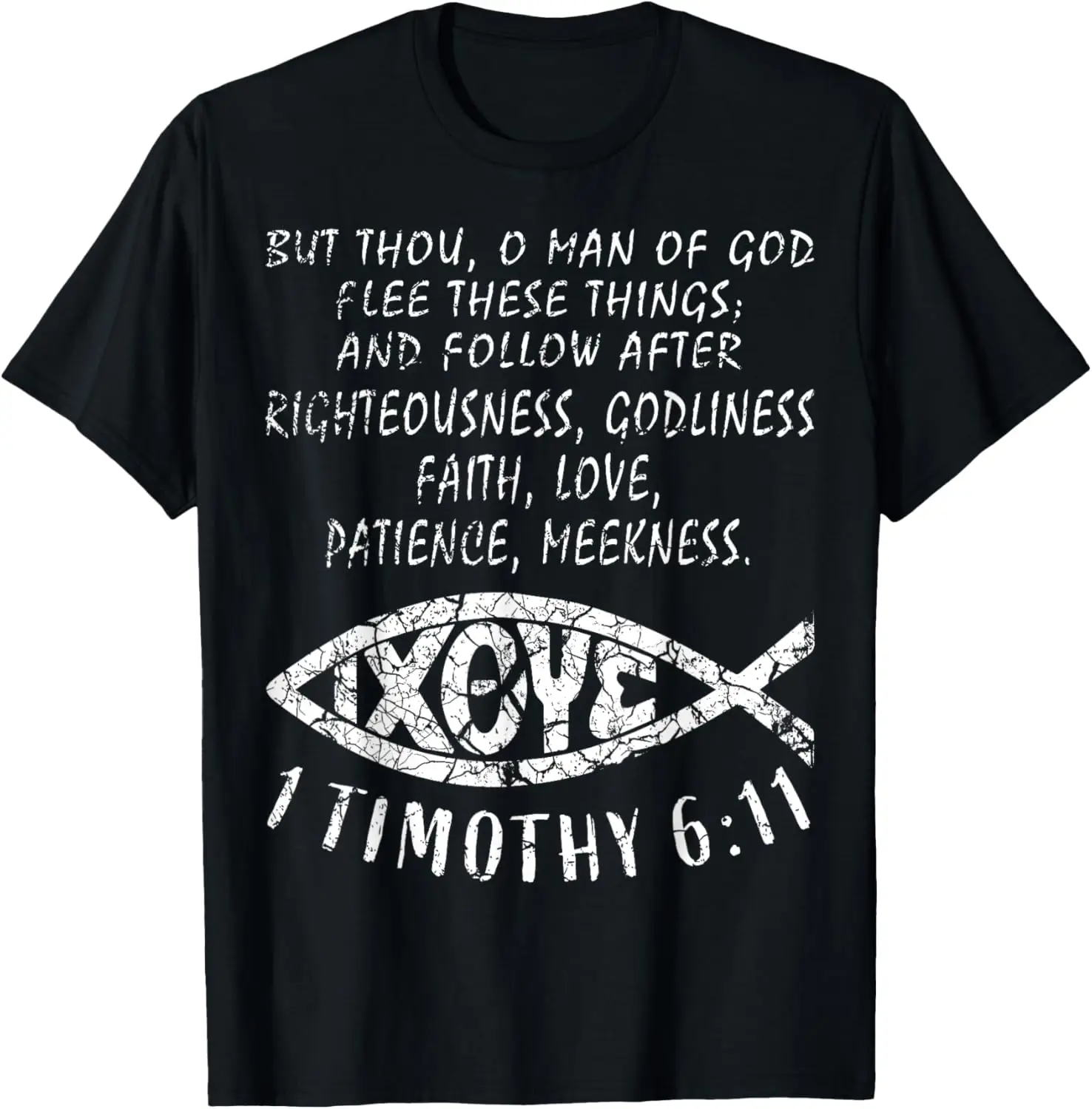 

Христианская футболка с рисунком 1 Timothy 6 11