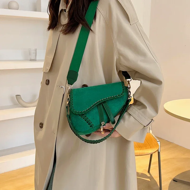 Luxury Brand Saddle Bag for Women High Quality PU Shoulder Bag Cute Purses and Handbag Designer Armpit Bag Fashion Crossbody Bag