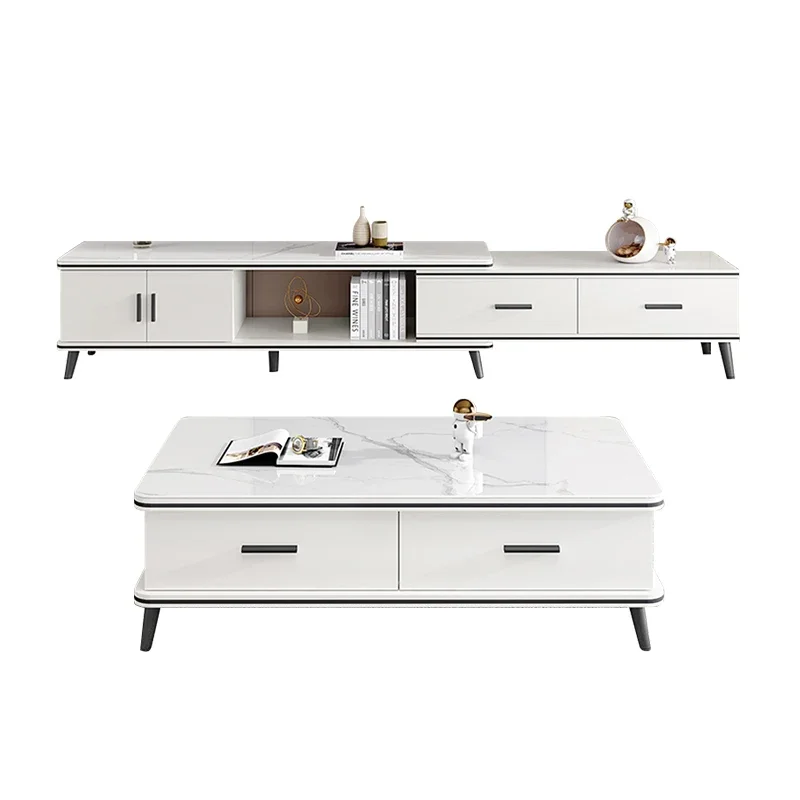 

Italian modern simple coffee table TV cabinet combination light luxury small apartment living room household tea table storage