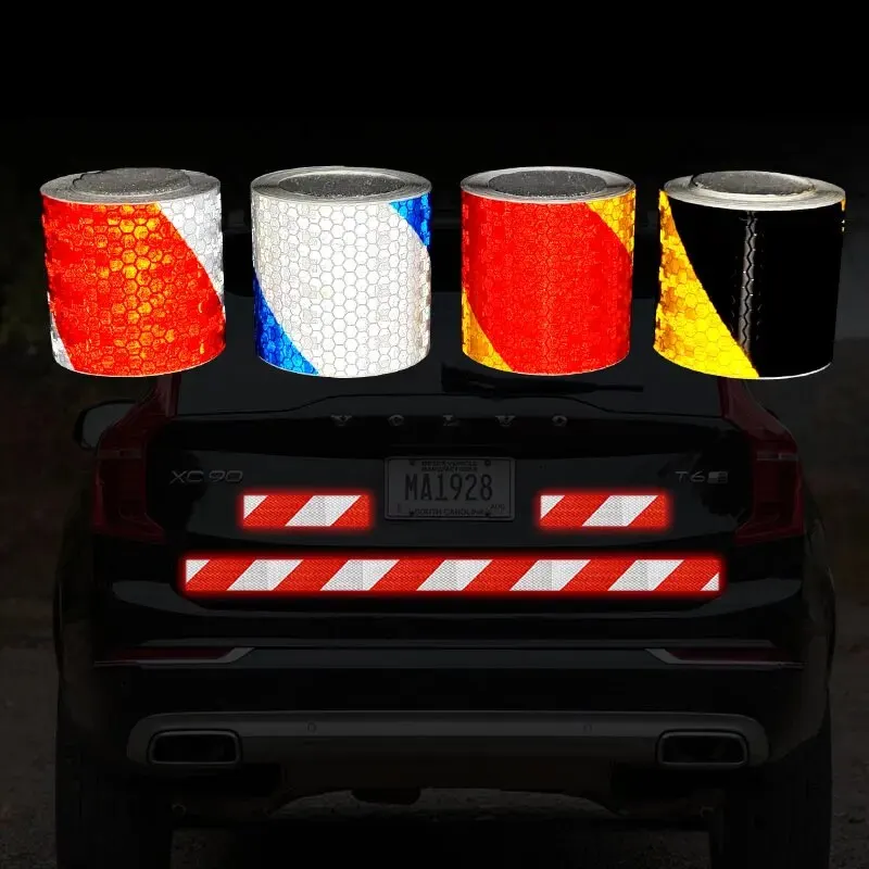 5cm*3m Car Reflective Tape Printed Strip Reflector PVC Reflective Film Traffic Safety Warning for Truck Bike Car Decoration