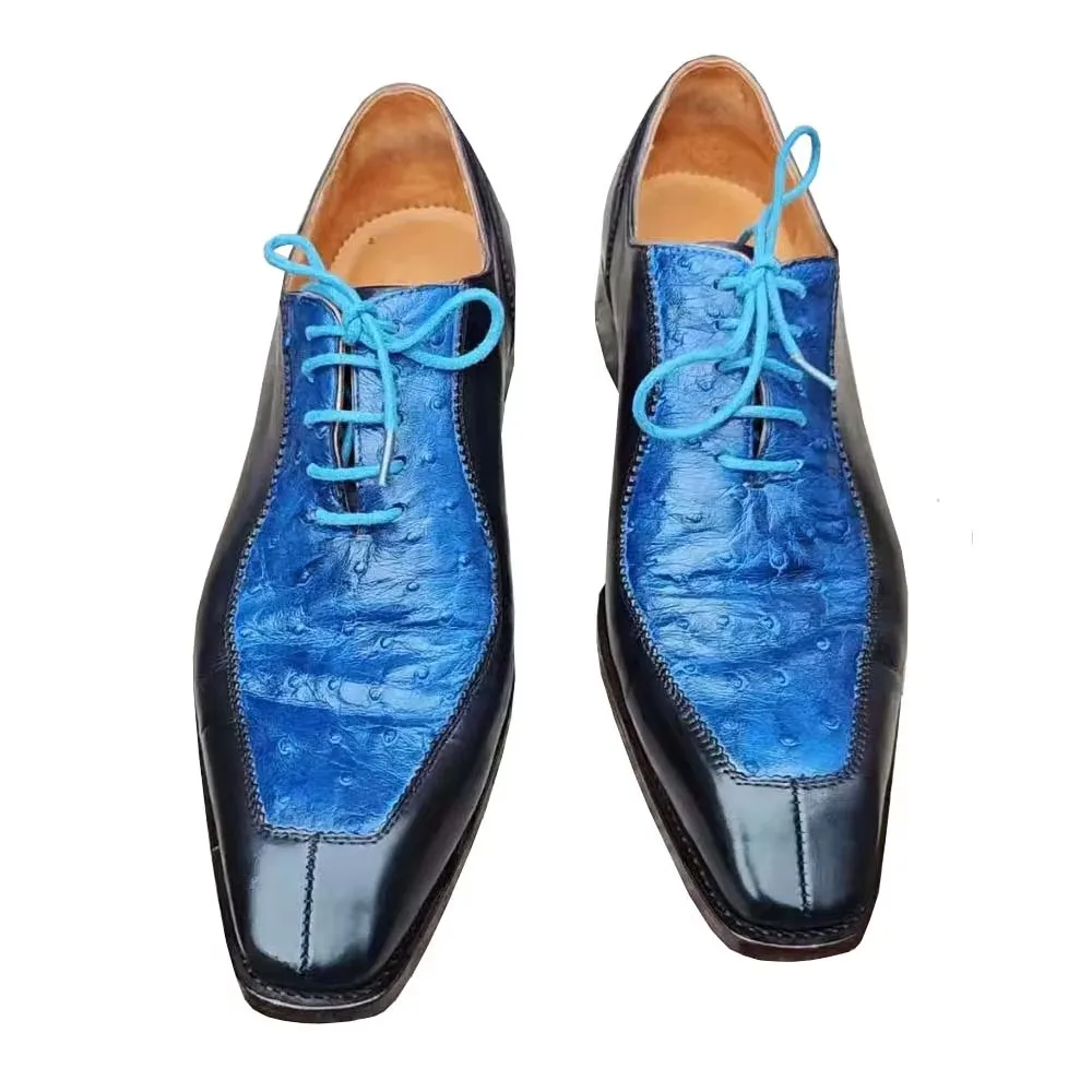 2026 new men dress shoe male formal shoes ostrich shoes wedding office business shoes