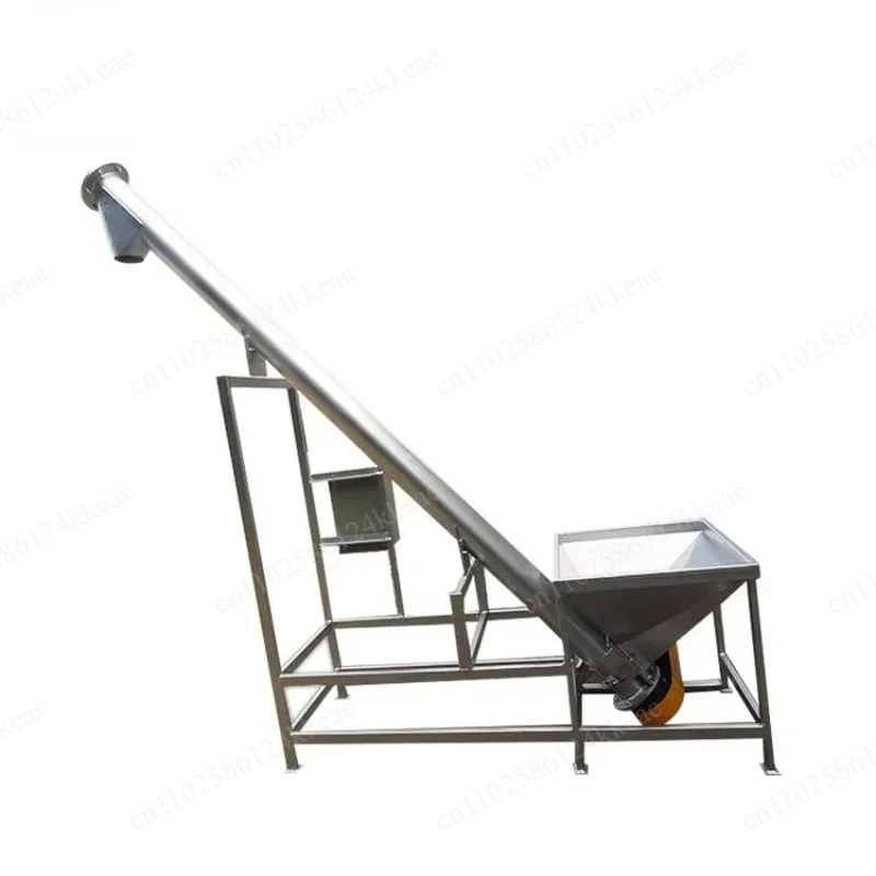 Adjustable Speed Inclined Hopper Rice Auger Screw Conveyor Feeder Factory Wholesale Stainless Steel & Rubber Belt Material