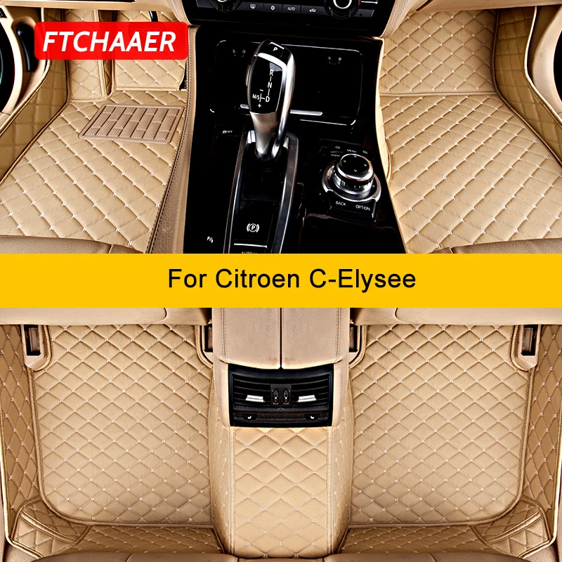 

FTCHAAER Custom Car Floor Mats For Citroen C-Elysee CElysee Auto Carpets Foot Coche Accessorie