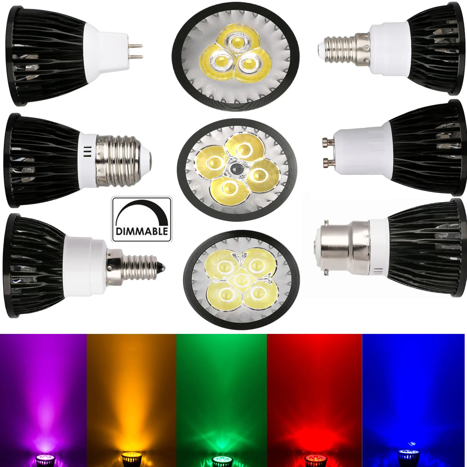 Dimmable Led Spot Light 15W 12W 9W Gu10 Mr16 E27 Bulb Nautraal White Fog 220V 12 Volt Bulbs Gu5.3 E12 110V 5000K 4000K E14 Home