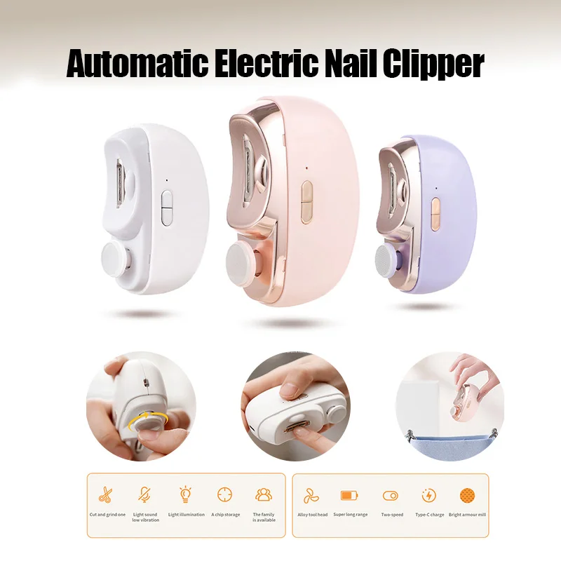 

Automatic Electric Nail Clipper With Light Grinding & Polishing For Baby Adult And Seniors Child Lock Function