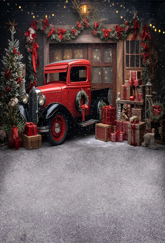 Mehofond Photography Background Christmas Red Car Candy Shop Winter Xmas Kids Family Party Portrait Decor Backdrop Photo Studio