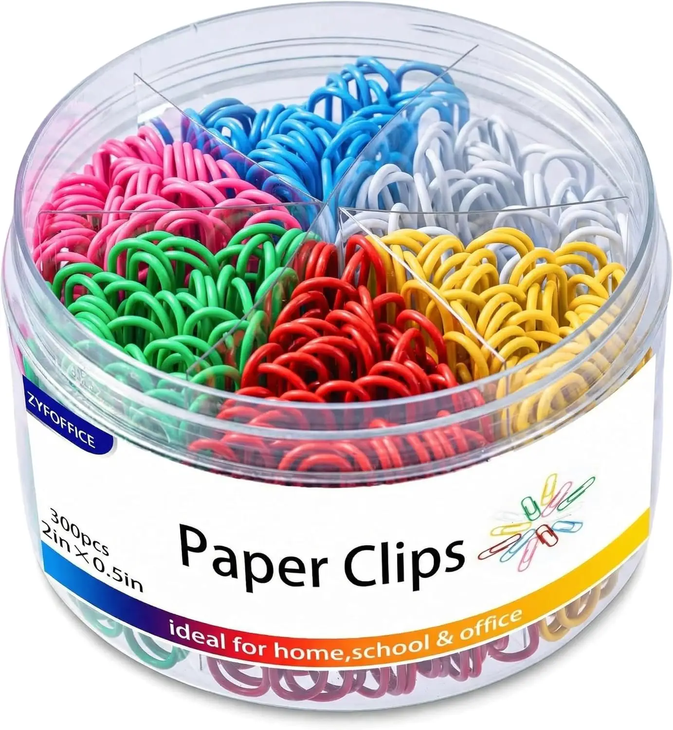 

300PCS Jumbo Paper Clips 2 Inch, Vinyl Coated Rust Proof Large Paperclips with Storage Box for Office School Home