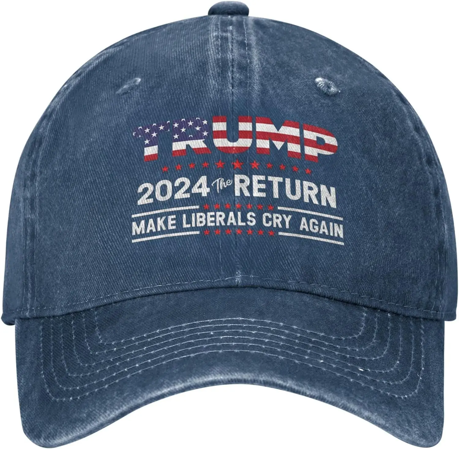 Kapelusz 2024 The Return - Make Liberals Cry Again Kapelusze Vintage Regulowana czapka z daszkiem Bawełniana czapka MAGA Czarny