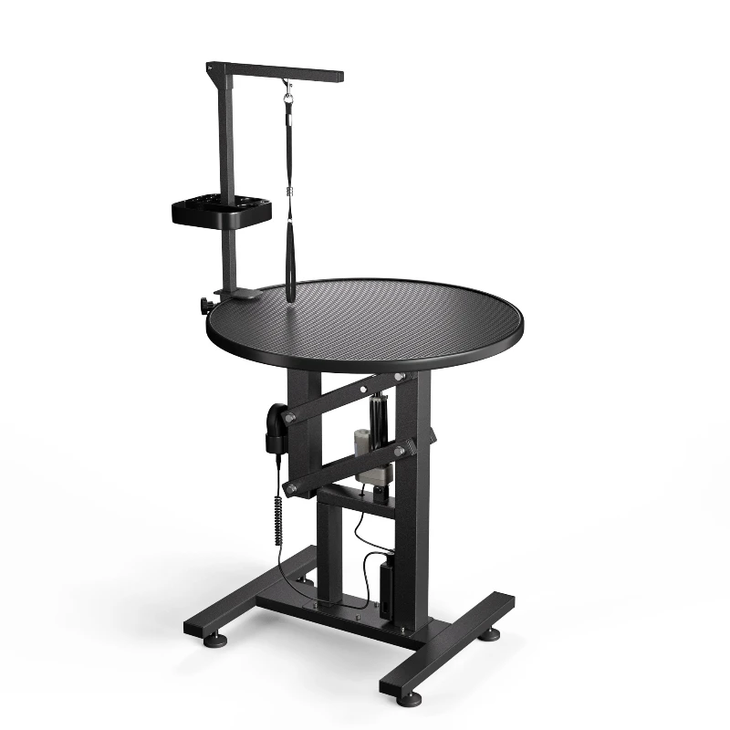 

Pet grooming table, bathing, blowing and shearing beauty round table, electric hydraulic lifting and rotating cat and dog