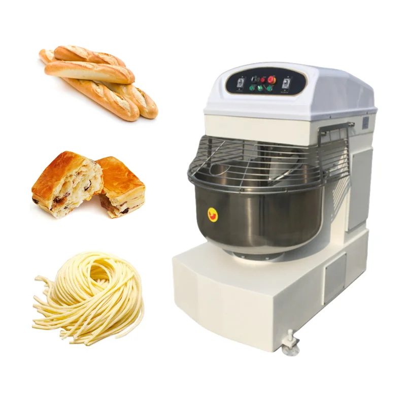 เครื่องนวดแบบเกลียวสำหรับการค้าเครื่อง pengaduk adonan ขนมปังไฟฟ้าความจุสูง240L mesin aduk adonan ความเร็วสองเท่า
