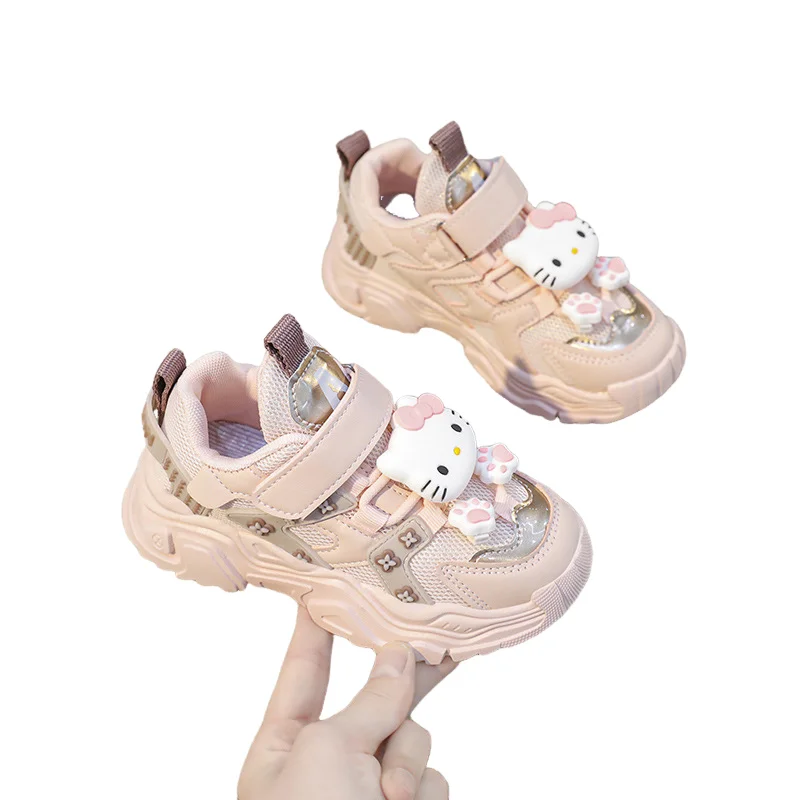 

Hot Sanrio Girl Hello Kitty Kawaii Fashion Casual Shoes Student Spring and Autumn Seasons Anime Cartoon Child Clunky Sneaker New