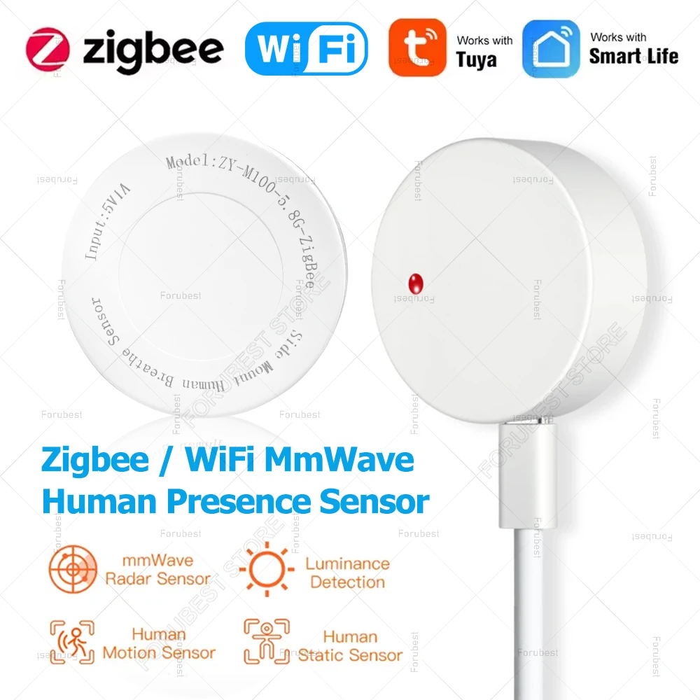 ZigBee Wifi MmWave Human Presence Motion Sensor Radar MmWave Human Detector Motion Detector Tuya Hub Smart Life Home Automation