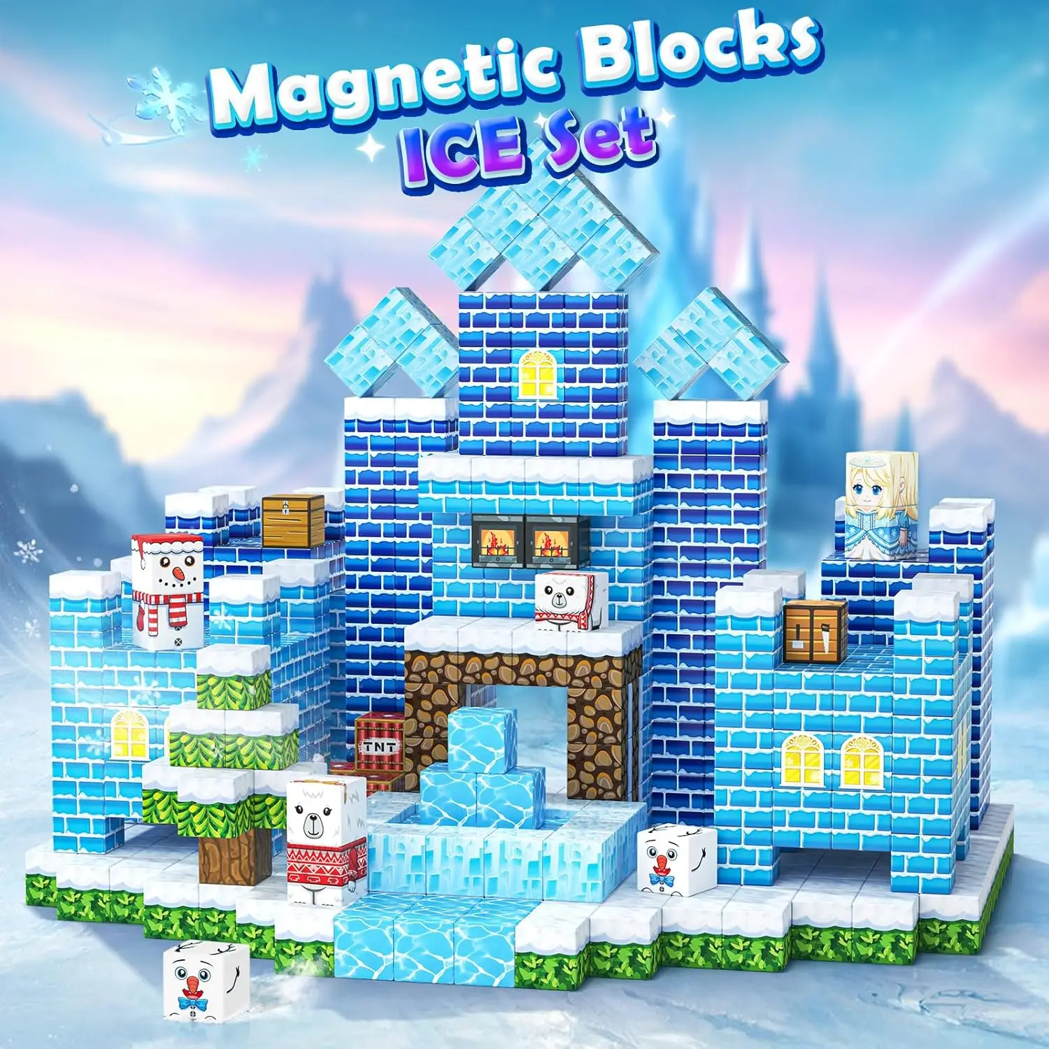

Magnetic Ice And Snow Building Blocks Toy Magnet Construction Set STEM Montessori Sensory Toys Kids Birthday Gifts