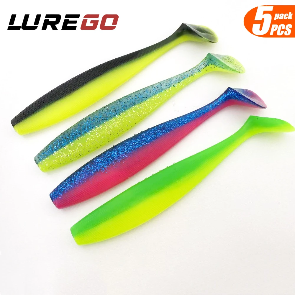 5 Stück 14cm/18cm Zweifarbiger Paddle-Tail-Softköder – Set in verschiedenen Größen, realistische Schwimmaktion, Angelköder