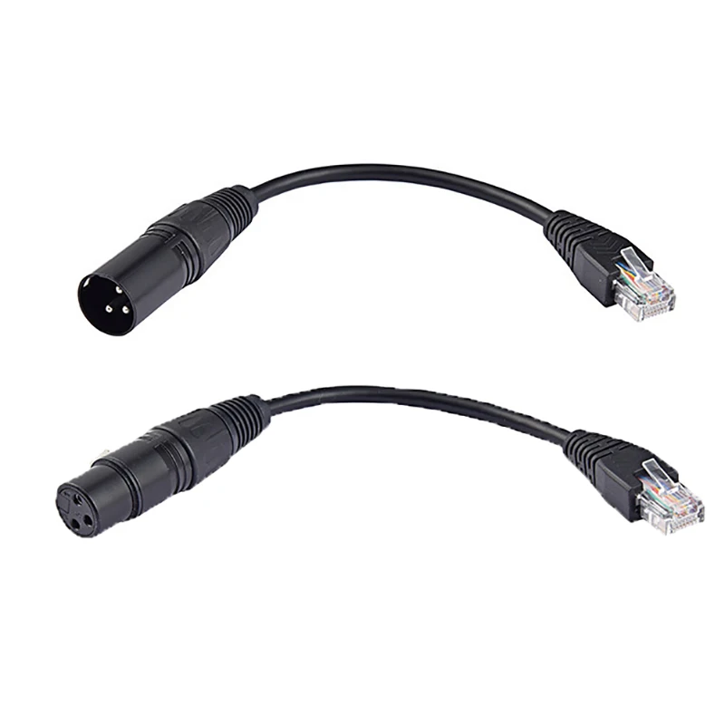 

RJ45 Male & Female To XLR 3 Pin Cable Adapter For XLR3 Stage Lighting Network Transmission Cable Power Amplifier