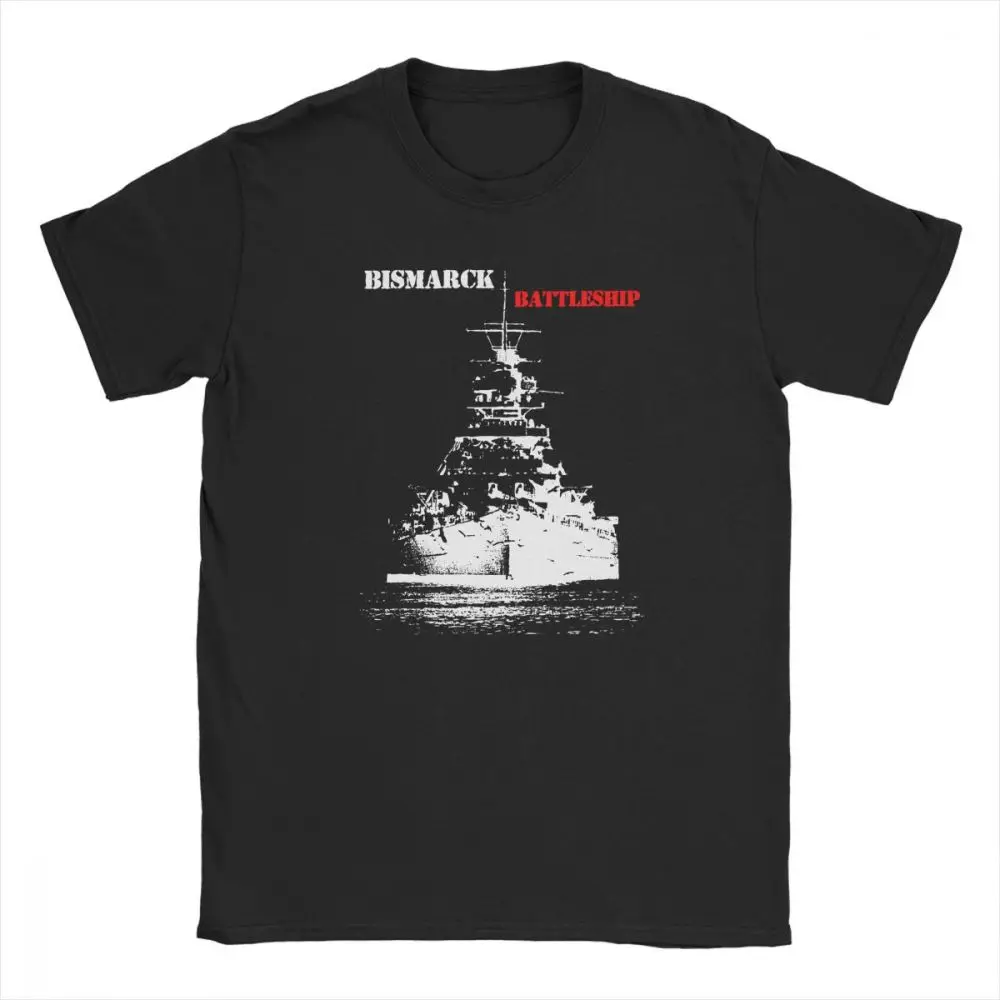 Men Tshirt Bismarck Battleship T Shirts 100% Cotton Clothing Short Sleeve Crew Neck Tees Summer T-Shirts Plus Size