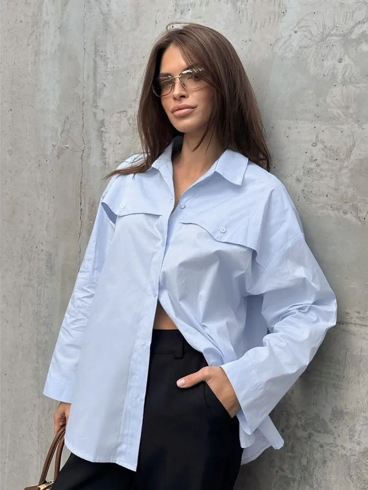 

New Summer Casual Women 100% Cotton Oversize Long Sleeve Shirt, Sexy Back Slit Button Down Basic Office Blouse Tops, Streetwear