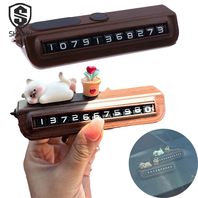 Temporary Parking Permit Card Car Phone Number Plate Telephone Number Signs Car Park Stop Automobile Interior Parts Accessories