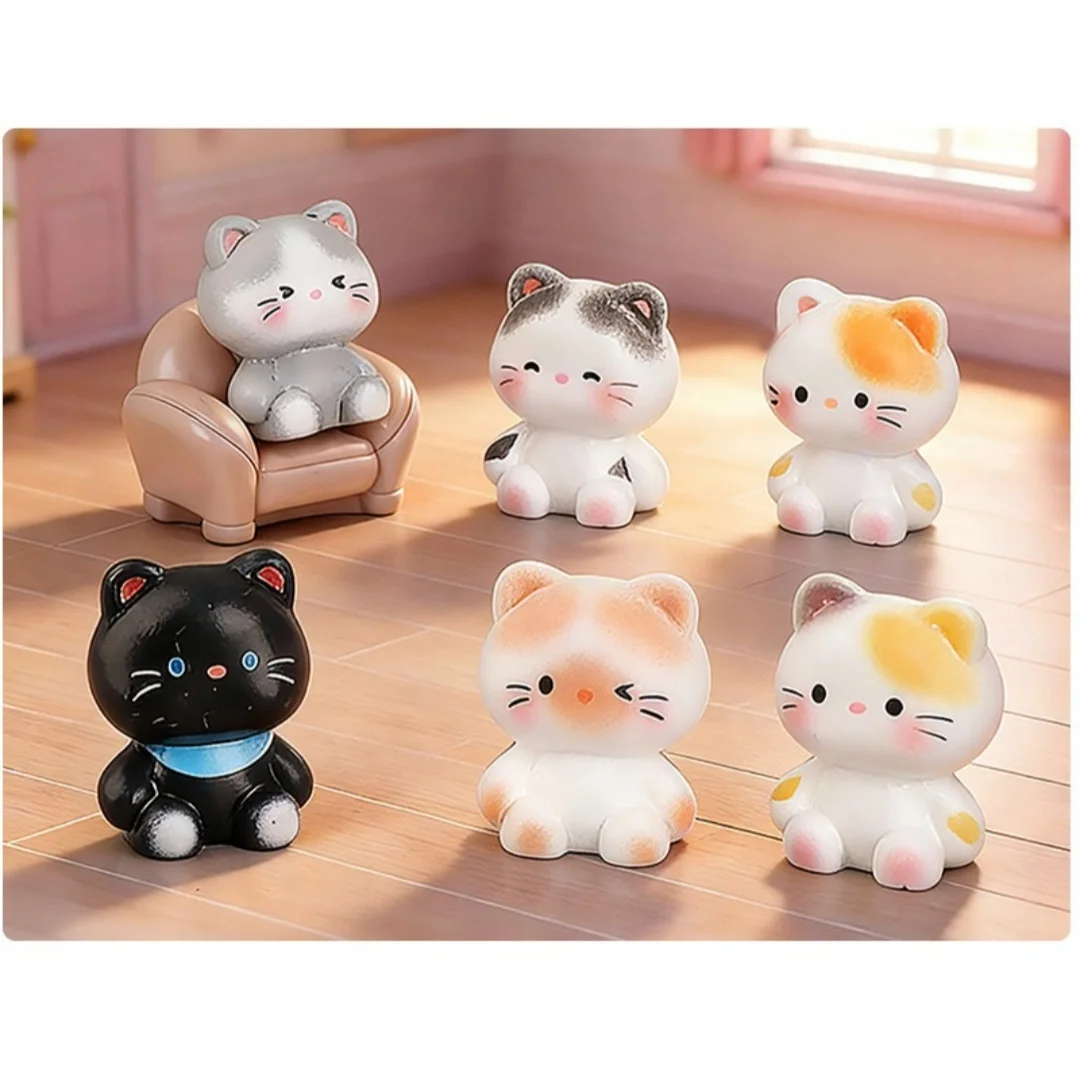 1 piece small decorative figurine, featuring a creative cartoon cat. It is perfect for home decoration in the living room. The r