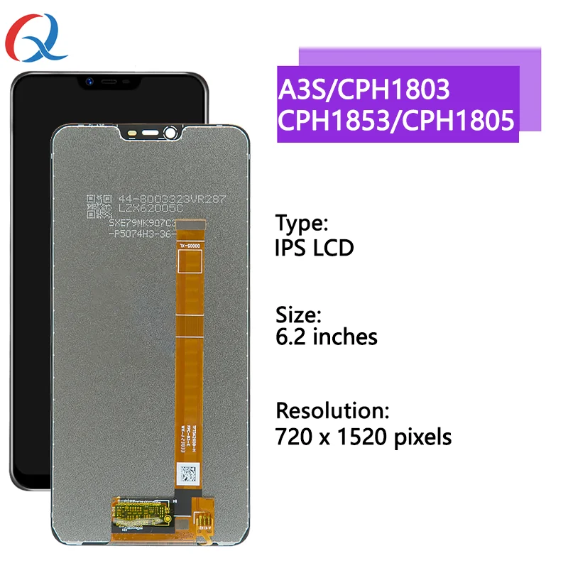 Pantalla For Oppo A3S Lcd Digitizer Assembly For Oppo A3s CPH1803 Screen Replacement Mobile Phone Lcd For OPPO A3s Display