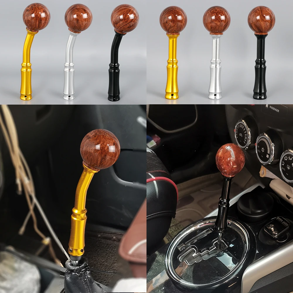 Peach Wood Look Car Gear Shift Knob Extender Shifter Lever Extension Fit Universal