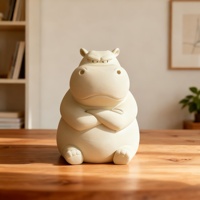 3D Printed Angry Hippo Dashboard Ornament - Durable Plastic Decor for Halloween & Christmas, Home Desk or Party