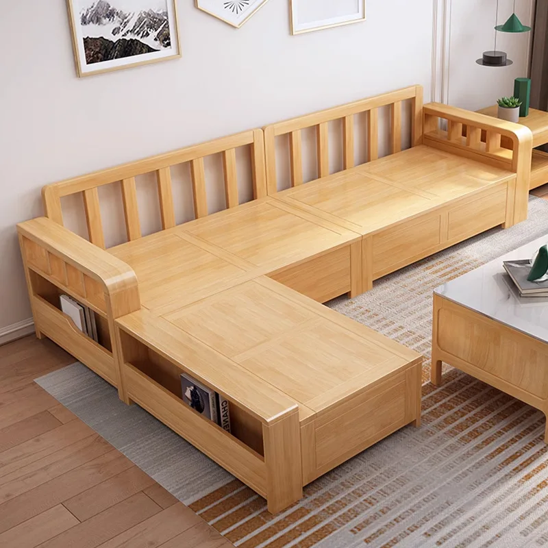 Combination simple small apartment living room high box corner winter and summer dual-purpose sofa with box