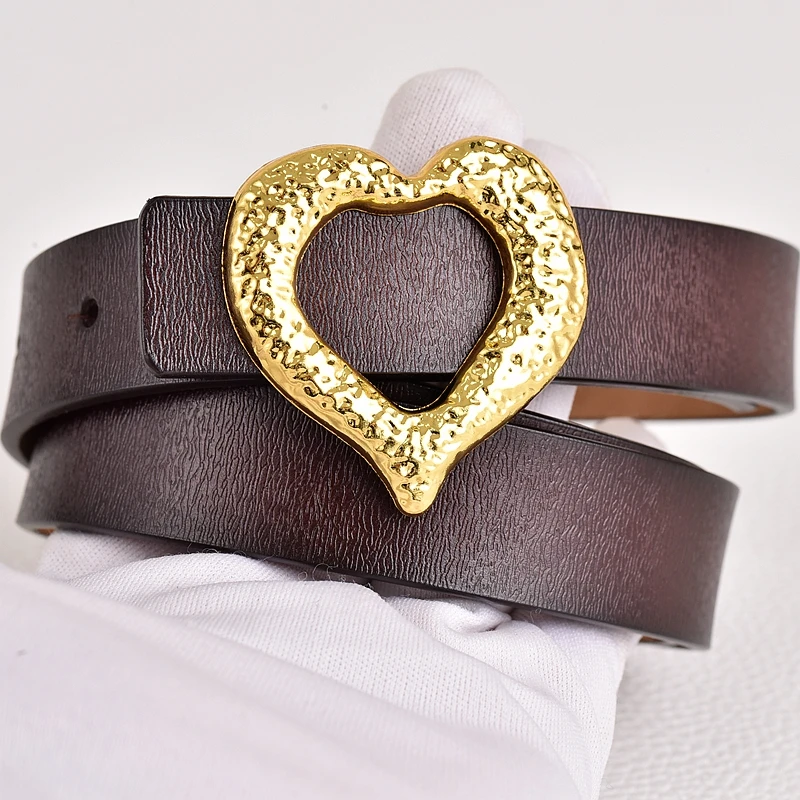 Personalized Love Genuine Leather Belt Women's Fashion Pants Belt Decorative Dress Jeans Cowhide Retro Women's Belt