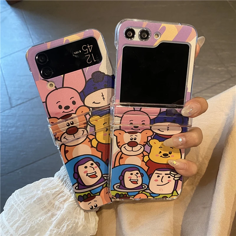 

Anime Korean Disney Toy Story Winnie Pooh Mickey Mouse Snow White For Samsung Galaxy Z Flip Fold 3 4 5 Cover Phone Case Gift