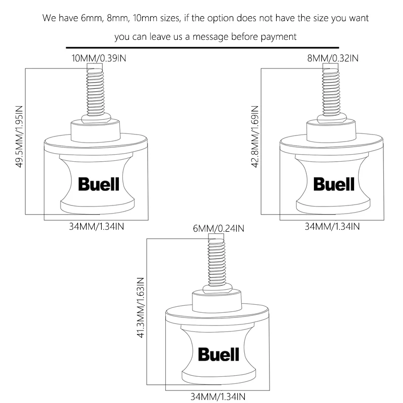 بكرات ذراع التمرير للدراجات النارية باستخدام الحاسب الآلي ، مسامير الوقوف ، بويل 1125R ، 1125CR ، XB12R ، XB12SS ، XB12Scg ، Ulysses ، XB12XT ، XB9 ،